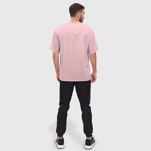Мужская футболка оверсайз Цветущая вишня с иероглифом cакура / 3D-принт – фото 4