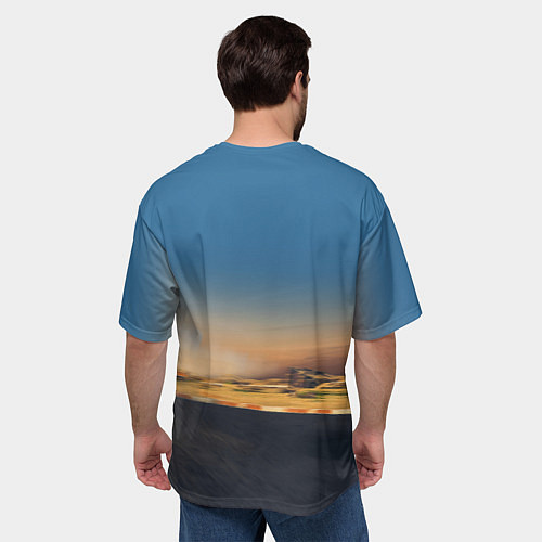 Мужская футболка оверсайз Lamborghini Huracan STO - car racing / 3D-принт – фото 4