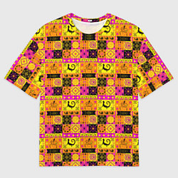Мужская футболка оверсайз Colored patterned ornament