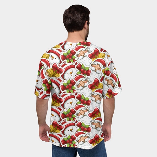 Мужская футболка оверсайз Новогодний праздник / 3D-принт – фото 4