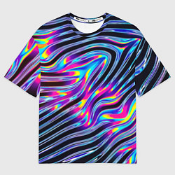 Футболка оверсайз мужская Голографические полосы, цвет: 3D-принт
