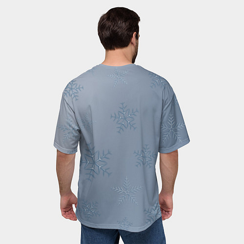 Мужская футболка оверсайз Серый снег / 3D-принт – фото 4