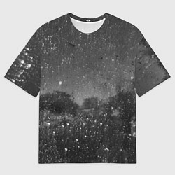 Футболка оверсайз мужская Абстрактная тьма и следы белой краски, цвет: 3D-принт