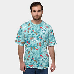 Футболка оверсайз мужская Зимняя природа, цвет: 3D-принт — фото 2