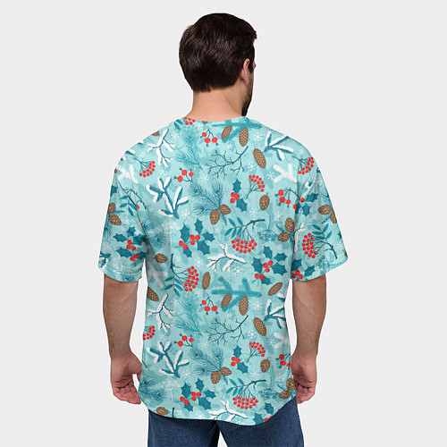 Мужская футболка оверсайз Зимняя природа / 3D-принт – фото 4