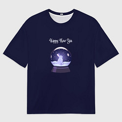 Мужская футболка оверсайз Снежный шар