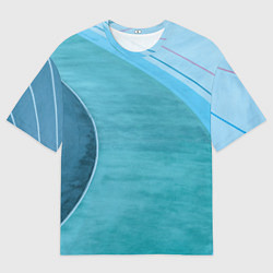 Футболка оверсайз мужская Абстрактные волнообразные линии и полосы, цвет: 3D-принт