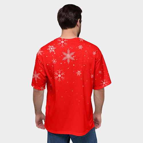 Мужская футболка оверсайз Снеговик ждёт чуда / 3D-принт – фото 4