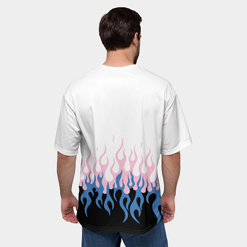 Мужская футболка оверсайз Ледяное пламя / 3D-принт – фото 4