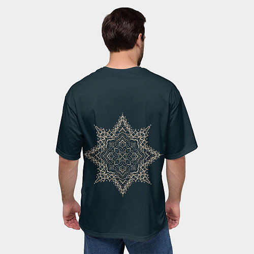 Мужская футболка оверсайз Золотой узор / 3D-принт – фото 4