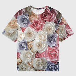 Мужская футболка оверсайз Цветы роз