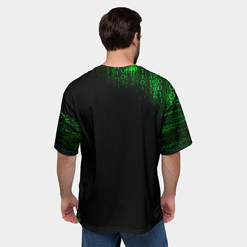 Мужская футболка оверсайз Заяц клац клац клац / 3D-принт – фото 4