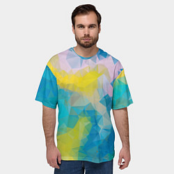 Футболка оверсайз мужская Blue abstraction, цвет: 3D-принт — фото 2