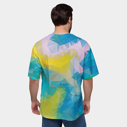 Мужская футболка оверсайз Blue abstraction / 3D-принт – фото 4