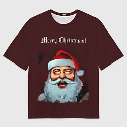 Мужская футболка оверсайз Светящийся Санта Клаус