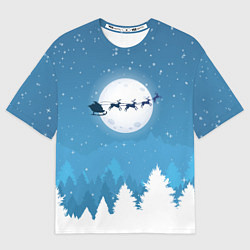 Футболка оверсайз мужская Новогодняя сказка дед мороз, цвет: 3D-принт