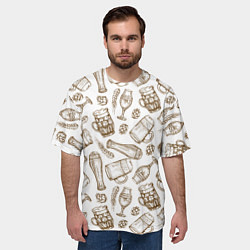 Футболка оверсайз мужская Beer - hops and malt, цвет: 3D-принт — фото 2