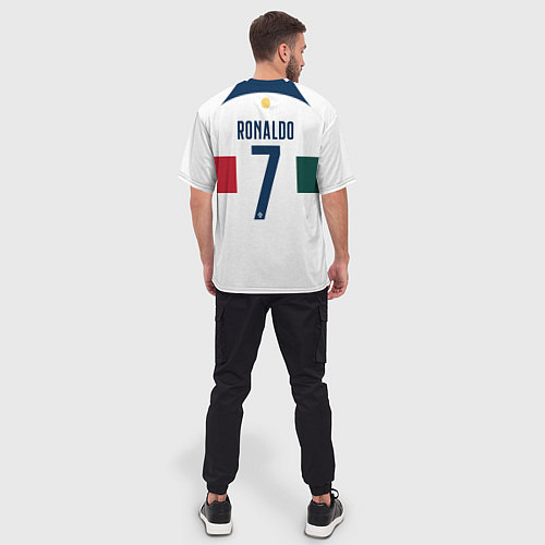 Мужская футболка оверсайз Роналду ЧМ 2022 Португалия выездная / 3D-принт – фото 4