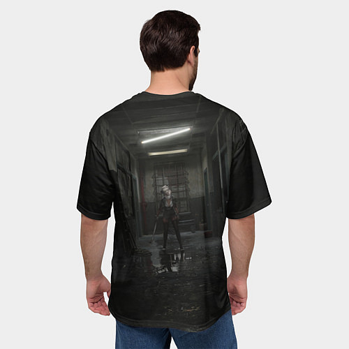 Мужская футболка оверсайз Sailent hill 2 ремейк / 3D-принт – фото 4