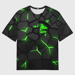 Мужская футболка оверсайз Razer green neon