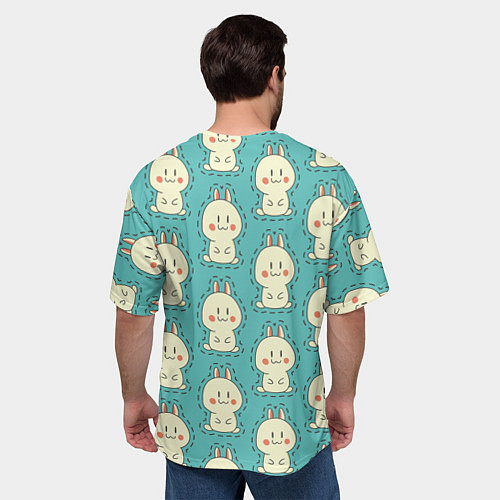 Мужская футболка оверсайз Вырежи зайчат / 3D-принт – фото 4