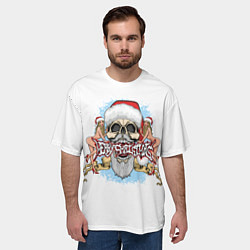 Футболка оверсайз мужская Merry Christmas Санта Хипстер, цвет: 3D-принт — фото 2