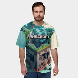 Футболка оверсайз мужская Блоки Майнкрафт, цвет: 3D-принт — фото 2
