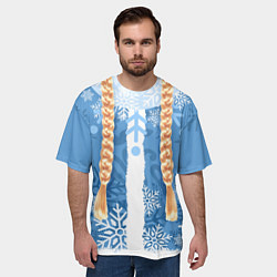 Футболка оверсайз мужская Снегурочка с косами, цвет: 3D-принт — фото 2