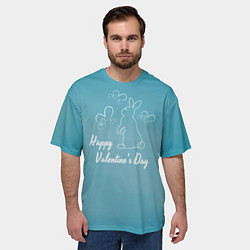Футболка оверсайз мужская Счастливый день валентина, цвет: 3D-принт — фото 2