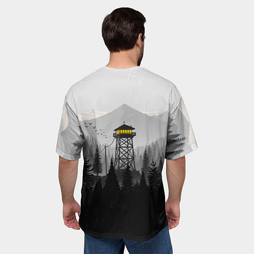Мужская футболка оверсайз Firewatch дождь / 3D-принт – фото 4