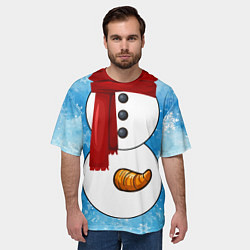 Футболка оверсайз мужская Снеговик затейник, цвет: 3D-принт — фото 2