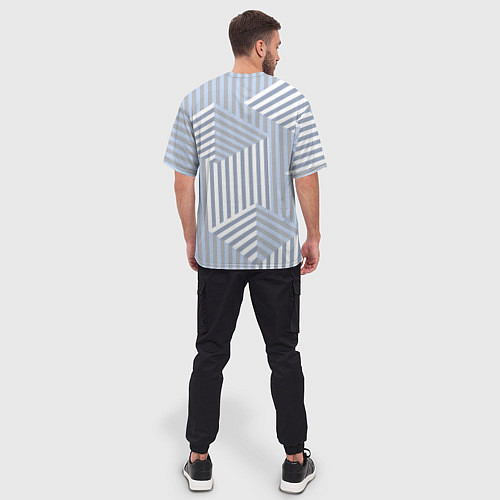 Мужская футболка оверсайз Строгий геометрический узор / 3D-принт – фото 4
