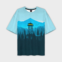 Футболка оверсайз мужская Firewatch вечер, цвет: 3D-принт