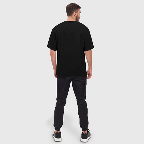 Мужская футболка оверсайз Уэнсдэй на чёрном фоне / 3D-принт – фото 4
