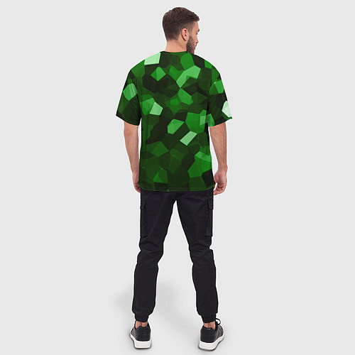 Мужская футболка оверсайз Коллекция зеленых изумрудов / 3D-принт – фото 4