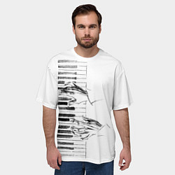 Футболка оверсайз мужская Фортепианный концерт, цвет: 3D-принт — фото 2