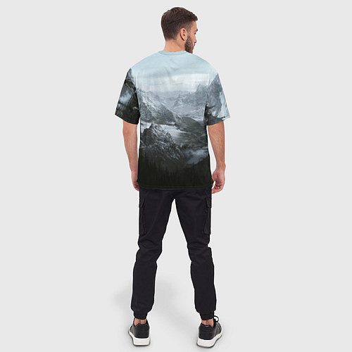 Мужская футболка оверсайз Природа Скайрима / 3D-принт – фото 4