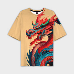 Мужская футболка оверсайз Japan dragon - tattoo - art