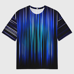 Футболка оверсайз мужская Neon line stripes, цвет: 3D-принт