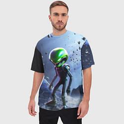 Футболка оверсайз мужская Alien during a space storm, цвет: 3D-принт — фото 2