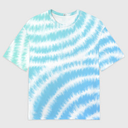 Мужская футболка оверсайз Тай-дай голубой с зеленым