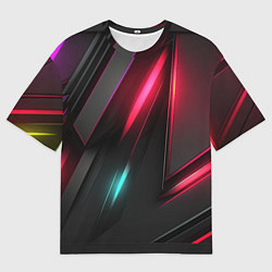Мужская футболка оверсайз Объемные неоновые детали