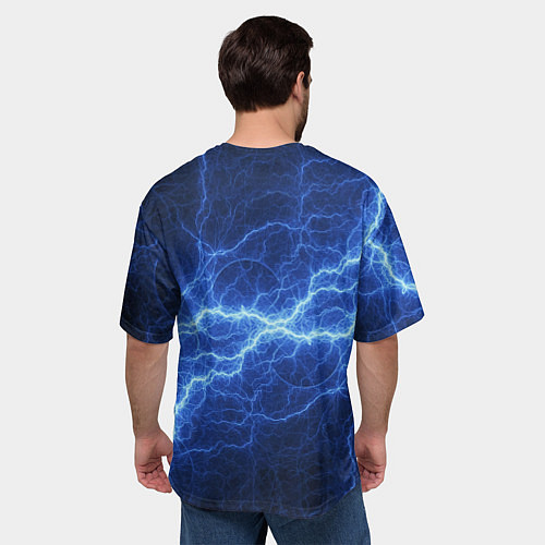 Мужская футболка оверсайз Разряд электричества / 3D-принт – фото 4