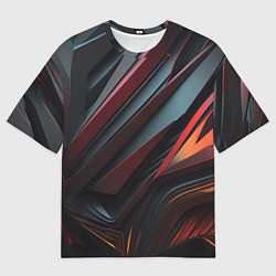 Мужская футболка оверсайз Объемные темные элементы