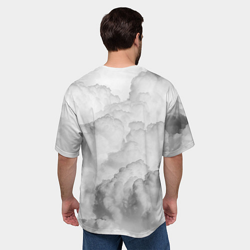 Мужская футболка оверсайз Пористые облака / 3D-принт – фото 4