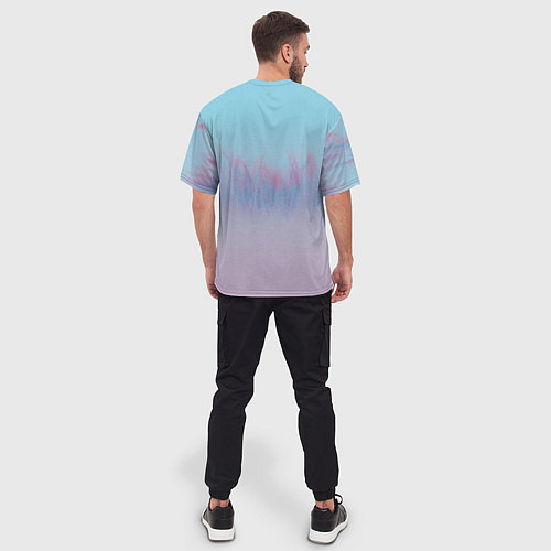 Мужская футболка оверсайз Пурпурный огонь / 3D-принт – фото 4