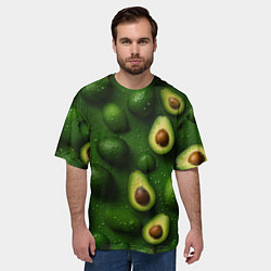 Футболка оверсайз мужская Сочная текстура из авокадо, цвет: 3D-принт — фото 2