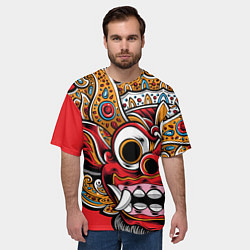 Футболка оверсайз мужская Barong - Bali - tattoo, цвет: 3D-принт — фото 2