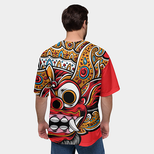 Мужская футболка оверсайз Barong - Bali - tattoo / 3D-принт – фото 4