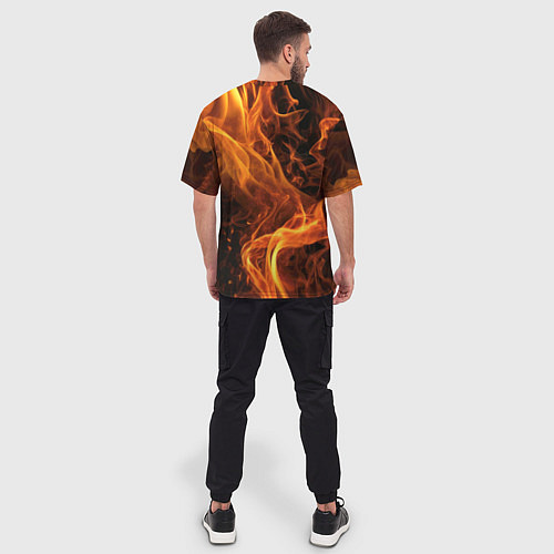 Мужская футболка оверсайз Пламя удачи / 3D-принт – фото 4